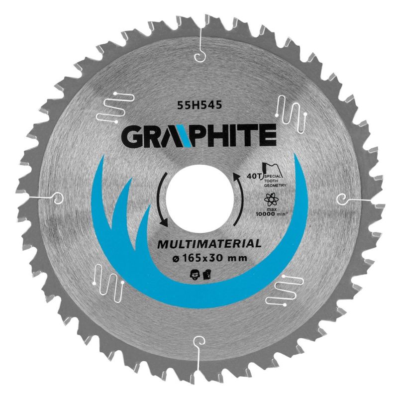 Диск відрізний, карбід кремнію, 165 x 30 мм, 40 зубів, універсальний GRAPHITE (55H545)